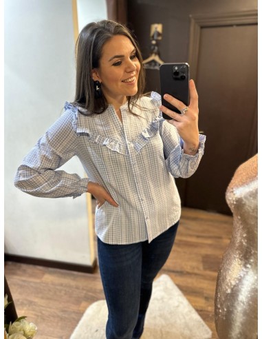 Blusa vichy azul bebé