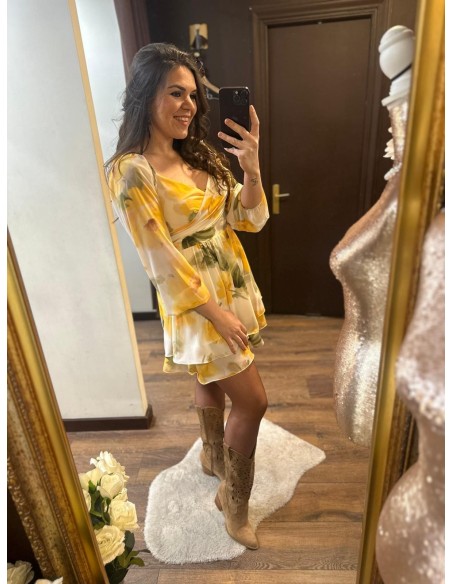 Vestido cruzado estampado