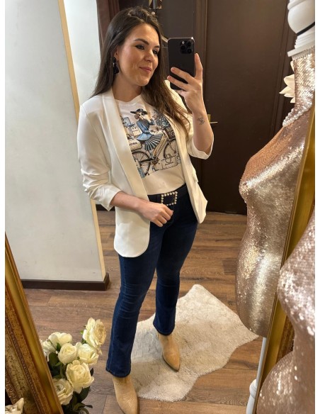 Blazer manga blanca