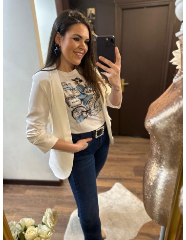 Blazer manga blanca