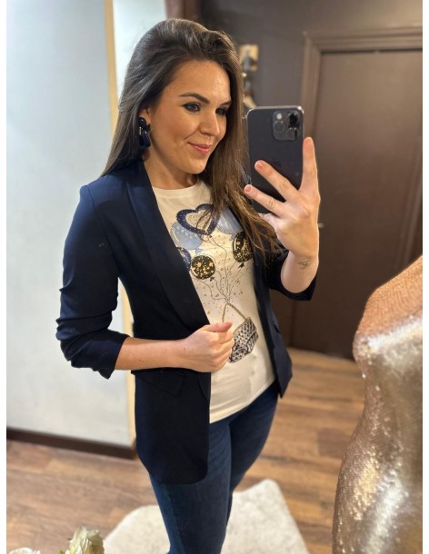 Blazer manga azul