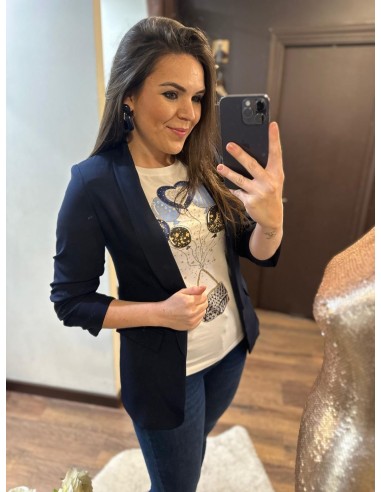 Blazer manga azul