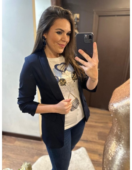 Blazer manga azul