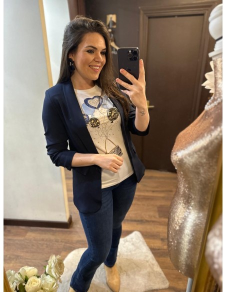 Blazer manga azul