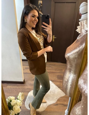 Blazer manga  marrón chocoalte