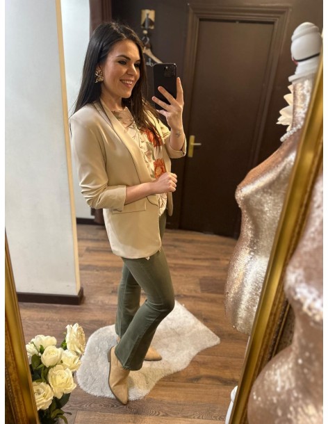 Blazer manga beige 2