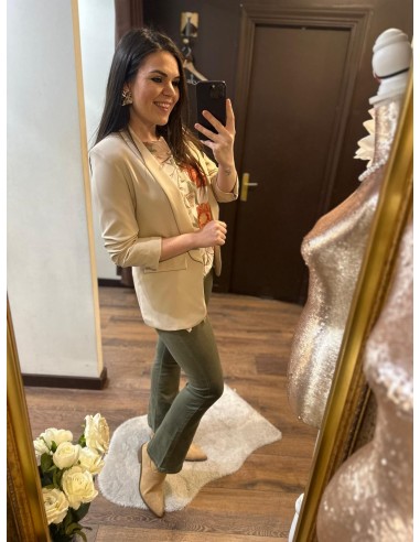 Blazer manga beige