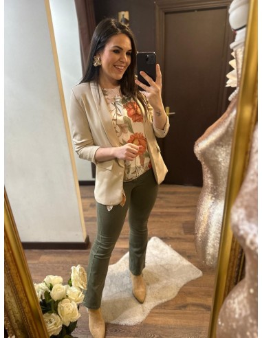 Blazer manga beige