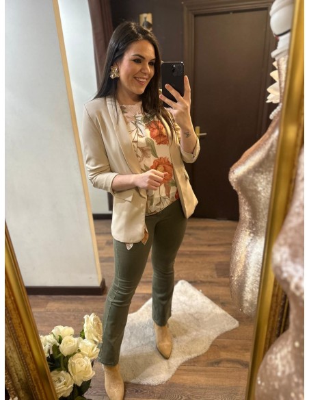 Blazer manga beige