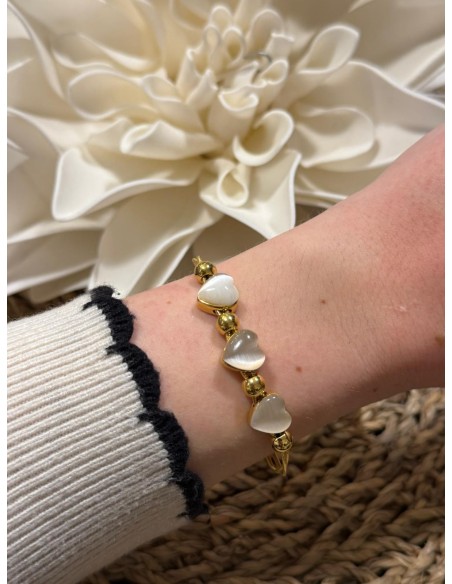 Pulsera acero corazones