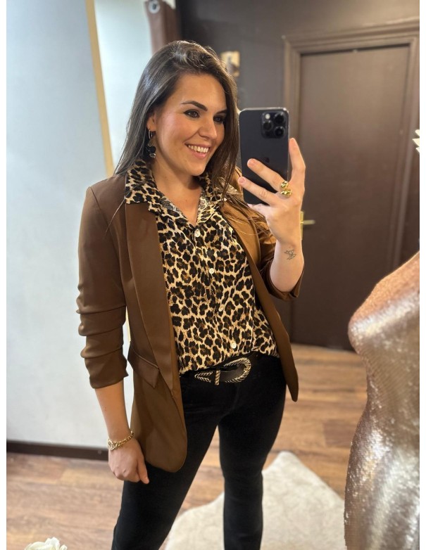 Camisa botones animal print