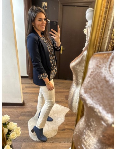 Blazer manga azul