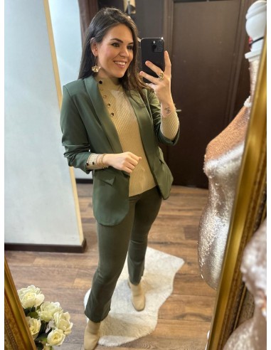 Blazer manga verde