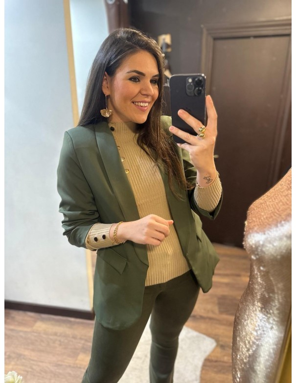 Blazer manga verde