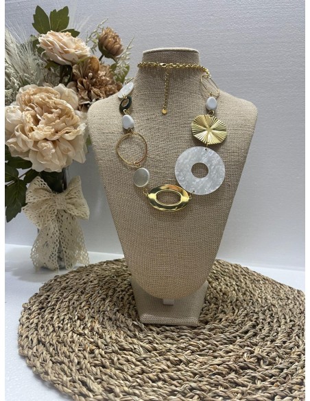 Collar arandelas blancas acero